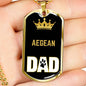 Aegean Cat Dad Necklace Stainless Steel or 18k Gold Dog Tag 24" Chain-Express Your Love Gifts