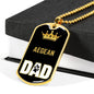 Aegean Cat Dad Necklace Stainless Steel or 18k Gold Dog Tag 24" Chain-Express Your Love Gifts