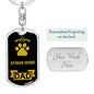 Afghan Hound Dog Dad Dog Tag Keychain Stainless Steel or 18k Gold-Express Your Love Gifts