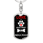 Afghan Hound Keychain Stainless Steel or 18k Gold Dog Tag Keyring-Express Your Love Gifts