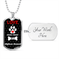 Afghan Hound Love Is Stainless Steel or 18k Gold Dog Tag 24" Chain-Express Your Love Gifts