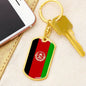 Afghanistan Flag Keychain Dog Tag Stainless Steel or 18k Gold-Express Your Love Gifts
