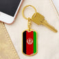 Afghanistan Flag Keychain Dog Tag Stainless Steel or 18k Gold-Express Your Love Gifts