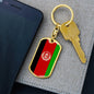 Afghanistan Flag Keychain Dog Tag Stainless Steel or 18k Gold-Express Your Love Gifts
