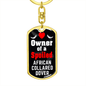 African CollAred Dover Bird Keychain Stainless Steel or 18k Gold Dog Tag Keyring-Express Your Love Gifts