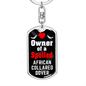 African CollAred Dover Bird Keychain Stainless Steel or 18k Gold Dog Tag Keyring-Express Your Love Gifts