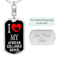 African CollAred Dover Bird Lover Keychain Stainless Steel or 18k Gold-Express Your Love Gifts