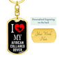 African CollAred Dover Bird Lover Keychain Stainless Steel or 18k Gold-Express Your Love Gifts