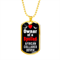 African Collared Dover Bird Necklace Stainless Steel or 18k Gold Dog Tag 24" Chain-Express Your Love Gifts