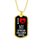 African Collared Dover Necklace Stainless Steel or 18k Gold Dog Tag 24" Chain-Express Your Love Gifts