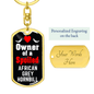 African Grey Hornbill Bird Keychain Stainless Steel or 18k Gold Dog Tag Keyring-Express Your Love Gifts