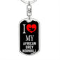 African Grey Hornbill Bird Lover Keyring Keychain Stainless Steel or 18k Gold-Express Your Love Gifts