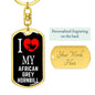 African Grey Hornbill Bird Lover Keyring Keychain Stainless Steel or 18k Gold-Express Your Love Gifts