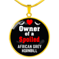 African Grey Hornbill Bird Owner Necklace Circle Pendant Stainless Steel or 18k Gold 18-22"-Express Your Love Gifts