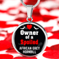 African Grey Hornbill Bird Owner Necklace Circle Pendant Stainless Steel or 18k Gold 18-22"-Express Your Love Gifts