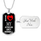 African Grey Hornbill Necklace Stainless Steel or 18k Gold Dog Tag 24" Chain-Express Your Love Gifts