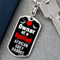 African Grey Parrot Bird Keychain Stainless Steel or 18k Gold Dog Tag Keyring-Express Your Love Gifts