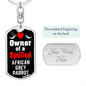 African Grey Parrot Bird Keychain Stainless Steel or 18k Gold Dog Tag Keyring-Express Your Love Gifts