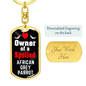 African Grey Parrot Bird Keychain Stainless Steel or 18k Gold Dog Tag Keyring-Express Your Love Gifts