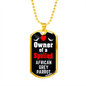 African Grey Parrot Bird Necklace Stainless Steel or 18k Gold Dog Tag 24" Chain-Express Your Love Gifts