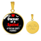 African Grey Parrot Bird Owner Necklace Circle Pendant Stainless Steel or 18k Gold 18-22"-Express Your Love Gifts