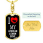 African Lemon Dove Bird Lover Keyring Keychain Stainless Steel or 18k Gold-Express Your Love Gifts