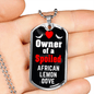 African Lemon Dove Bird Necklace Stainless Steel or 18k Gold Dog Tag 24" Chain-Express Your Love Gifts