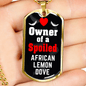 African Lemon Dove Bird Necklace Stainless Steel or 18k Gold Dog Tag 24" Chain-Express Your Love Gifts