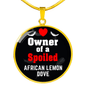 African Lemon Dove Bird Owner Necklace Circle Pendant Stainless Steel or 18k Gold 18-22"-Express Your Love Gifts
