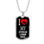 African Lemon Dove Necklace Stainless Steel or 18k Gold Dog Tag 24" Chain-Express Your Love Gifts