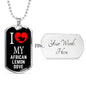 African Lemon Dove Necklace Stainless Steel or 18k Gold Dog Tag 24" Chain-Express Your Love Gifts