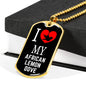 African Lemon Dove Necklace Stainless Steel or 18k Gold Dog Tag 24" Chain-Express Your Love Gifts