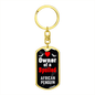African Penguin Bird Keychain Stainless Steel or 18k Gold Dog Tag Keyring-Express Your Love Gifts