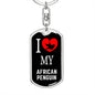 African Penguin Bird Lover Keyring Keychain Stainless Steel or 18k Gold-Express Your Love Gifts
