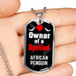 African Penguin Bird Necklace Stainless Steel or 18k Gold Dog Tag 24" Chain-Express Your Love Gifts