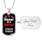 African Penguin Bird Necklace Stainless Steel or 18k Gold Dog Tag 24" Chain-Express Your Love Gifts