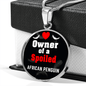 African Penguin Bird Owner Necklace Circle Pendant Stainless Steel or 18k Gold 18-22"-Express Your Love Gifts