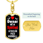 African Pied Hornbill Bird Keychain Stainless Steel or 18k Gold Dog Tag Keyring-Express Your Love Gifts
