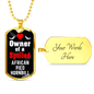 African Pied Hornbill Bird Necklace Stainless Steel or 18k Gold Dog Tag 24" Chain-Express Your Love Gifts