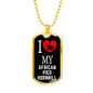 African Pied Hornbill Necklace Stainless Steel or 18k Gold Dog Tag 24" Chain-Express Your Love Gifts