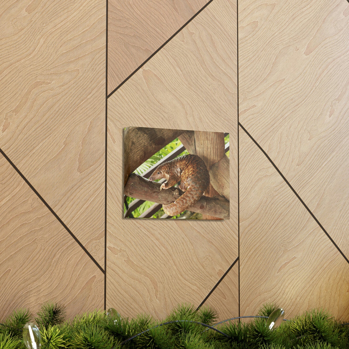 African Tree Pangolin Hanging On The Tree Staring African Tree Pangolin Outdoor Wall Art Ready To Hang Unframed-Express Your Love Gifts