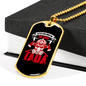 After God Made Me Firefighter Gift Stainless Steel or 18k Gold Dog Tag 24" Chain-Express Your Love Gifts