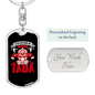 After God Made Me Firefighter Keychain Stainless Steel or 18k Gold Dog Tag Keyring-Express Your Love Gifts