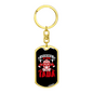 After God Made Me Firefighter Keychain Stainless Steel or 18k Gold Dog Tag Keyring-Express Your Love Gifts