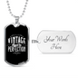 Aged To Perfection Dad Stainless Steel or 18k Gold Dog Tag 24" Chain-Express Your Love Gifts