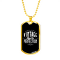Aged To Perfection Dad Stainless Steel or 18k Gold Dog Tag 24" Chain-Express Your Love Gifts