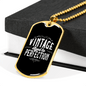 Aged To Perfection Dad Stainless Steel or 18k Gold Dog Tag 24" Chain-Express Your Love Gifts