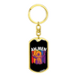 Ah Men Keychain Stainless Steel or 18k Gold Dog Tag Keyring-Express Your Love Gifts
