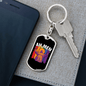 Ah Men Keychain Stainless Steel or 18k Gold Dog Tag Keyring-Express Your Love Gifts