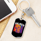 Ah Men Keychain Stainless Steel or 18k Gold Dog Tag Keyring-Express Your Love Gifts